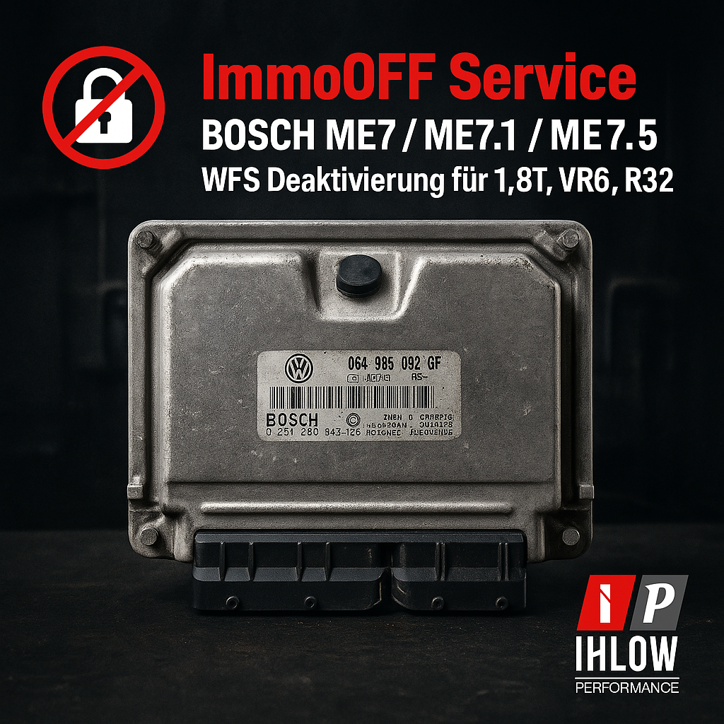 ImmoOFF Service – Bosch ME7 WFS Deaktivierung für 1.8T, R32, VR6 (Audi, VW, VAG)