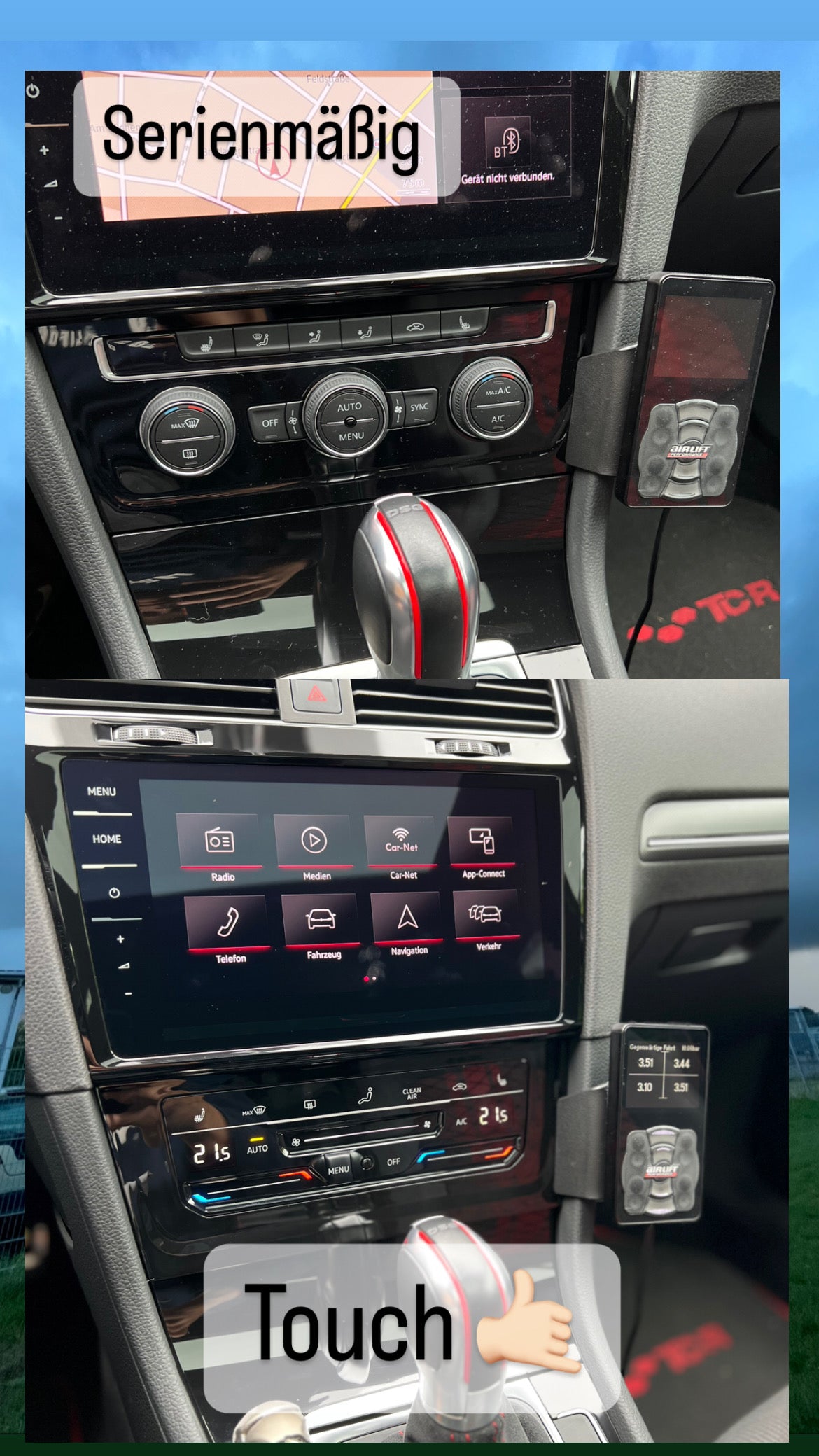 Golf 7 GTI/R/TCR TRoc Tiguan Klimabedienteil Upgrade TOUCH SET